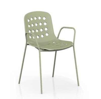 【義大利TOOU - HOLI系列】卡克單椅 - 有孔椅背/扶手椅腳 YPM-161202 (紅白綠黑四色可選)