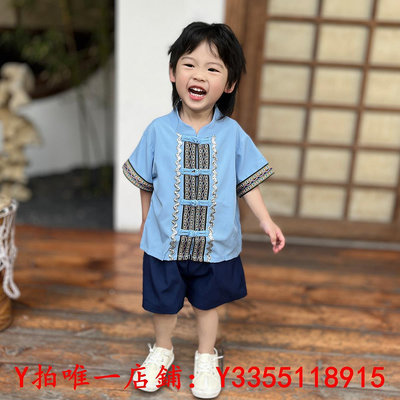 龍袍漢服男童中國風套裝兒童唐裝中式三月三民族服裝男寶寶古風演出服服裝