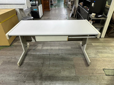 吉田二手傢俱❤140白面板抽屜辦公桌 電腦桌 書桌 主管桌 員工桌 OA 140公分 中抽