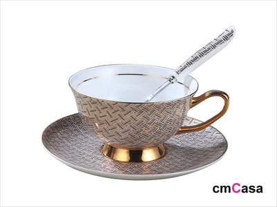 = cmCasa = [5436]義式新古典時尚設計 赫瑪斯骨瓷咖啡杯組 大器經典新發行