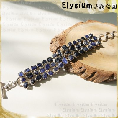 Elysium‧迷霧樂園 〈LSA002A〉尼泊爾‧44顆原礦 藍寶石 925銀 手鍊/手環