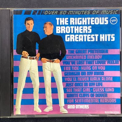 The Righteous Brothers-Greatest Hits 正義兄弟-精選輯「捍衛戰士」「第六感生死戀」美國版無ifpi