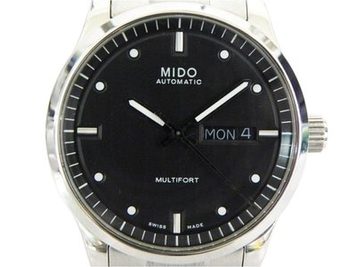 [專業模型] 機械錶 [MIDO M005830A] 美度 全不銹鋼自動錶[黑色面+星+日期]中性/新潮/軍錶