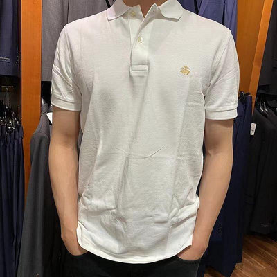 新款推薦 代購Brooks Brothers/布克兄弟夏季修身翻領短袖T恤純色Polo衫男 可開發票