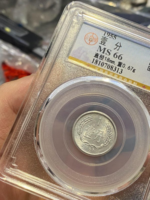 1955年一分硬幣、分幣四小龍之首、公博評級Ms66、漂亮、