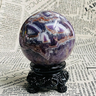 DB19天然紫水晶球擺夢幻紫色水晶居家飾品，原石打磨，隨手一 水晶 擺件 原石【天下奇物】1720