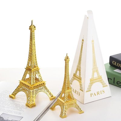 彩色埃菲爾鐵塔模型 紅白藍鐵塔擺件復古 法國巴黎浪漫旅游紀念品
