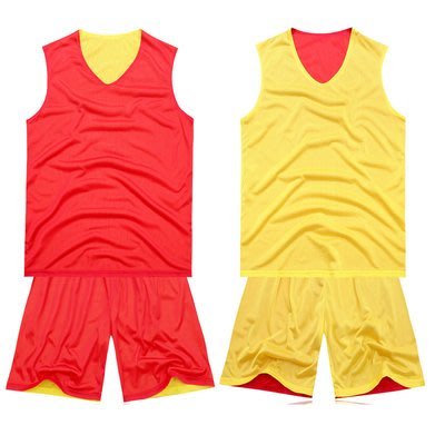 一套370 雙面球衣球褲 紅黃 籃球衣 籃球褲 籃球裝 籃球服 網眼 網狀 可 印名印號 DV NIKE 玩大學 可參考