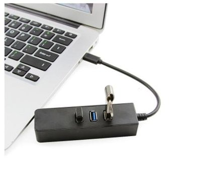 3個USB3.0埠集線器以及RJ45以千兆太網LAN網卡TYPEC集線器適用於MacBookPro Air