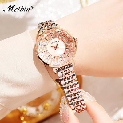 美賓品牌手錶款簡約氣質石英手錶時尚防水錶女士腕錶m1590A1