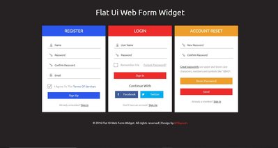 Flat Ui Web Form Widget 響應式網頁模板、HTML5+CSS3、網頁設計  #06020