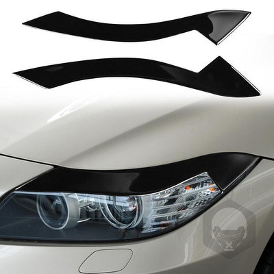 台灣現貨適用於 BMW Z4 E89大燈燈眉前臉裝飾貼鋼琴黑汽車外飾改裝純黑