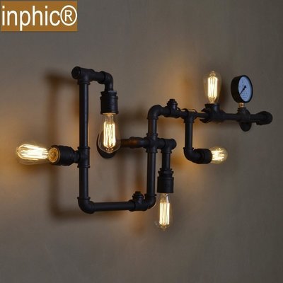 INPHIC-創意美式鄉村工業風咖啡館酒吧燈飾復古鐵藝水管壁燈