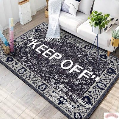【熱賣精選】宜家IKEA聯名OFF white腰果花Keep OFF 地毯網紅潮牌臥室床邊毯 簡約地毯 客廳地毯 沙發地