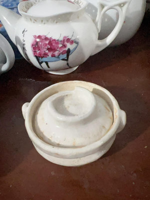 日本白志野燒鍋形小缽可以裝綠茶粉茶罐香粉瓶罐使用 開片細膩釉