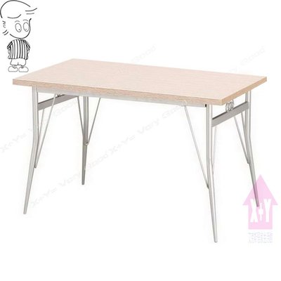 【X+Y】艾克斯居家生活館    餐桌椅系列-梅心 4*2.5尺餐桌(電鍍腳/木心板).西餐桌.適合居家營業用.摩登家具