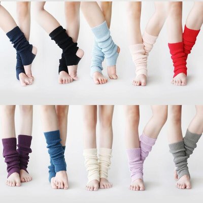 易匯空間 冬季成人兒童拉丁舞護腿 針織芭蕾暖腿瑜伽踩腳運動保護保暖襪套WD2714