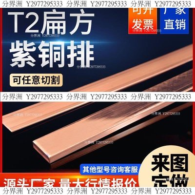 T2紫銅排紫銅條紅銅板扁方紅銅接地銅排紫銅板純銅條鍍錫銅板t2