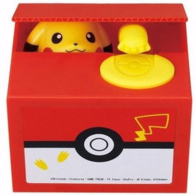 哈哈日貨小鋪~日本 Pokemon 精靈寶可夢 神奇寶貝 皮卡丘 伊布 偷錢 撲滿 存錢筒 存錢桶(2款可選)