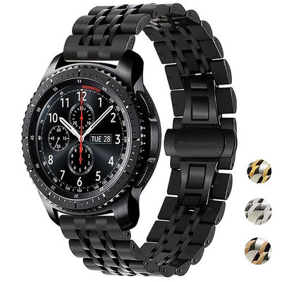 用於Samsung Gear S3 S2 Galaxy20mm22mm不銹鋼錶帶-3C玩家