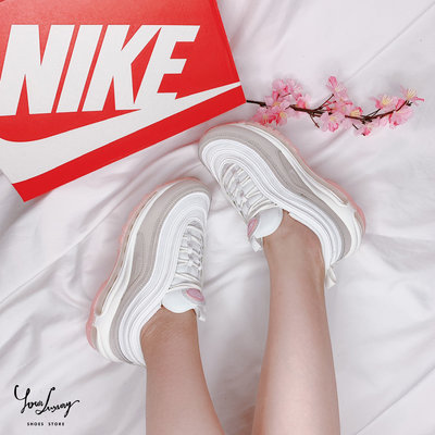 【Luxury】Nike Air Max 97 米白 女鞋 休閒鞋 女款 籃球鞋 氣墊 白粉 經典 復古鞋