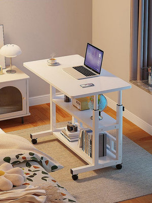 熱銷*電腦桌家用可移動床邊桌升降桌子臥室書桌宿舍懶人簡易學生寫字桌現貨