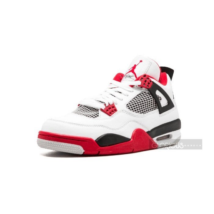 Air Jordan 4 Fire Red AJ4 黑白紅經典籃球鞋308497-110【GLORIOUS 