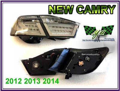 小亞車燈╠ NEW CAMRY 7代 camry 2012 2013 年 三線 光柱 燻黑 LED 尾燈 台灣製