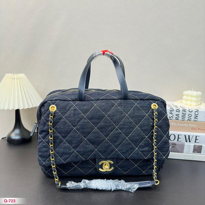 【二手包包】Chanel 香奈兒丹寧旅行包機場包上街超炸 真的太時髦了 95年的雜志款 容量很充足 高級刺繡 NO147549
