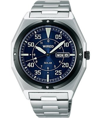 WIRED RIGID 太陽能日期腕錶(AW6003X1)-藍x黑圈/42mm V158-X001B