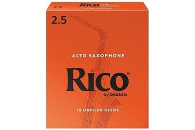 【現代樂器】現貨！美國 RICO Alto Saxophone Reeds 2.5號 橘盒 中音薩克斯風竹片 10片裝