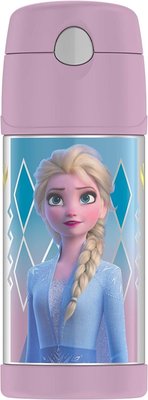 預購 美國 THERMOS 膳魔師 Frozen 2 冰雪奇緣 粉色 不鏽鋼吸管式水壺 保溫杯 保冷杯 兒童水壺 保溫瓶