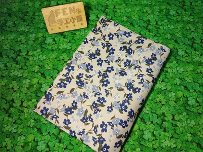 FEN手工小鋪-F系列-優雅系列-日本布料優雅藍花書套-布書衣可適用A5布書衣-手冊套-媽媽手冊-預訂款