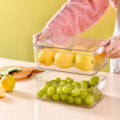 家居用品透明冰箱保鮮收納盒冷凍疊加食物整理有蓋雞蛋蔬菜水果生鮮儲物盒