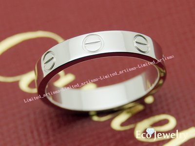 《Eco-jewelry》【Cartier】卡地亞 經典LOVE系列18K白金戒指 附件齊全~專櫃真品 近新品