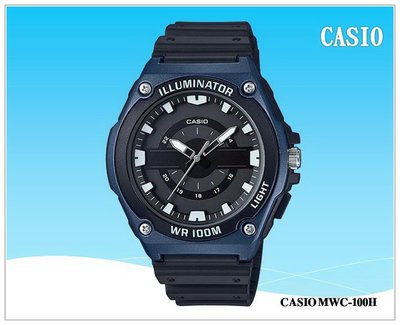 經緯度鐘錶 CASIO手錶 酷炫 大方指針錶 百米米防水 LED照明 立體刻度 公司貨【↘770】MWC-100H-2A