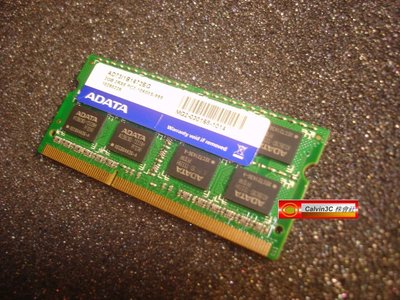 Calvin 3C 威剛 ADATA DDR3 1333 2G DDRIII PC3-10600 雙面顆粒 筆記型 終保