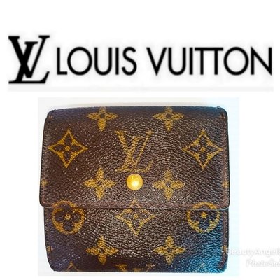 新 Louis Vuitton 短夾 LV 老花 名牌 皮夾 零錢包 信用卡夾 傳統花 真品$568 一元起標 有BV
