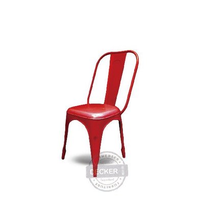 【Decker • 德克爾家飾】法國復古 LOFT工業風 tolix a chair 經典鐵椅 印度版Tolix - 紅
