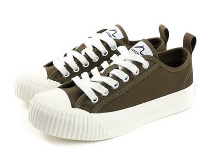 5號倉庫 英國品牌 KANGOL 袋鼠 餅乾鞋 帆布鞋  基本款 女鞋 軍綠 6952200173