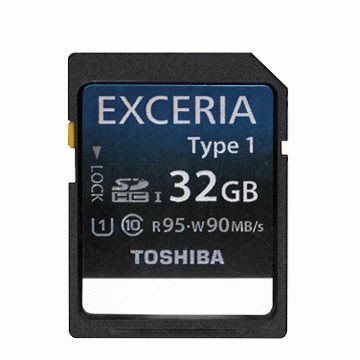 全新◎TOSHIBA EXCERIA UHS-I 32GB SDHC 記憶卡◎讀95MB/s、寫90MB/s，1950元