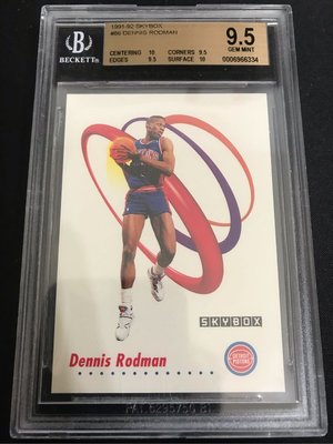 🐛1991-92 Skybox #86 Dennis Rodman （9.5*2，10*2）