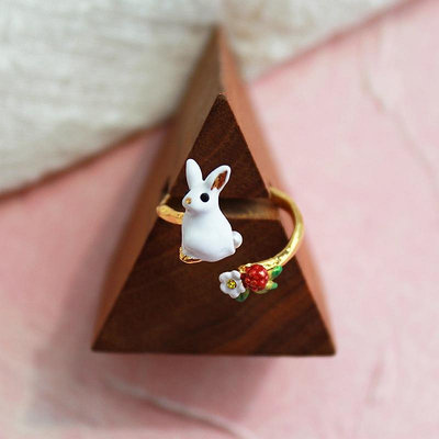 UU代購#Les Nereides 魔法奇遇兔子開口戒指 法瑯飾品
