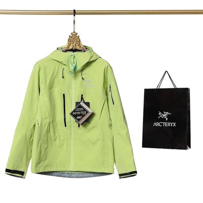 新品Arcteryx 始祖鳥沖鋒衣 刺繡logo連帽硬殼沖鋒衣夾克外套 S-XL 薄荷綠促銷