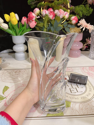 日本vintage豪雅絕版停產hoya水晶異形花瓶 高度2