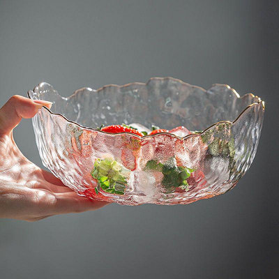 個性 網紅玻璃碗盤套餐水果盤餐具家用蔬菜沙拉碗網紅甜品湯麵碗