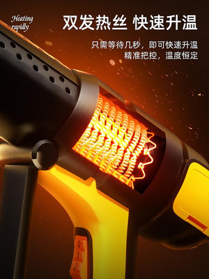 現貨得力數顯熱風槍電子維修貼膜便攜烘槍大功率工業熱縮膜吹風機烤槍