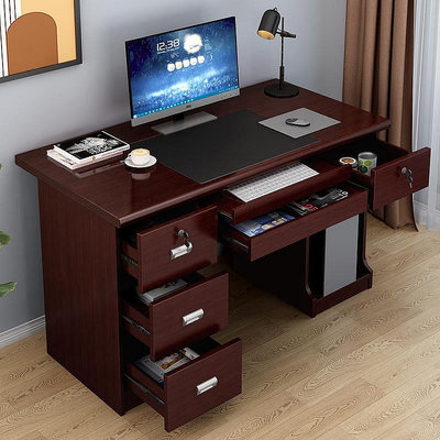 【小琳家居】辦公桌電腦桌寫字臺式桌12米帶鎖帶抽屜14用書桌辦公室桌子