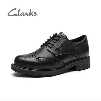 免運#Clarks 其樂女鞋真皮舒適百搭布洛克雕花系帶單鞋Orinoco2 Limit