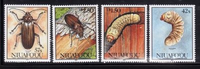現貨 紐阿福歐 外國動物郵票 1991 昆蟲 4全 精美 全品 斯目13-臺之旺